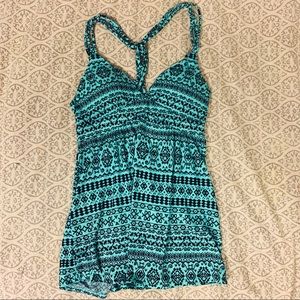 Tribal print babydoll tank top